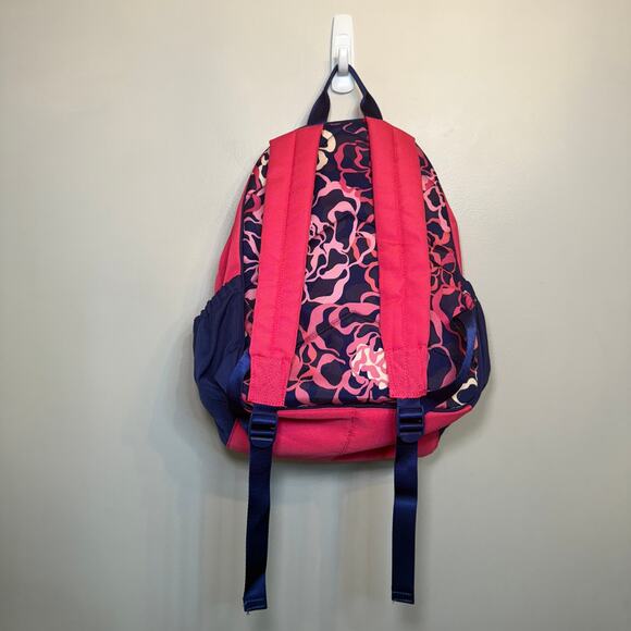 Vera Bradley Lighten Up Floral Flowers Backpack Book Bag Pink Navy Blue main image 3